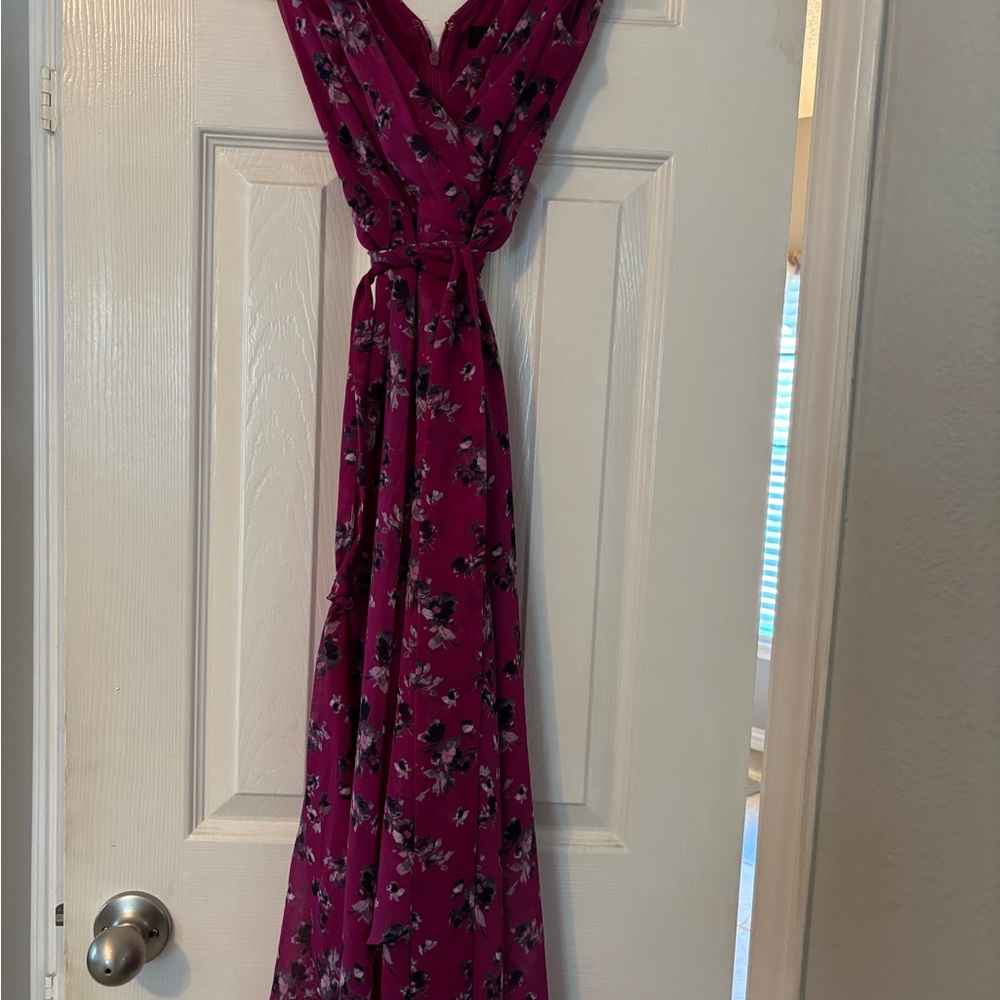 DKNY Magenta Floral Maxi Dress